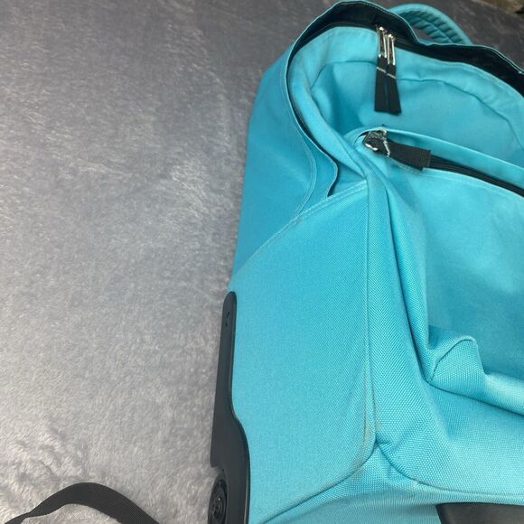 JanSport Driver 8 Rolling Backpack Travel Bag Carry On with Wheels Teal Blue - Picture 4 of 15